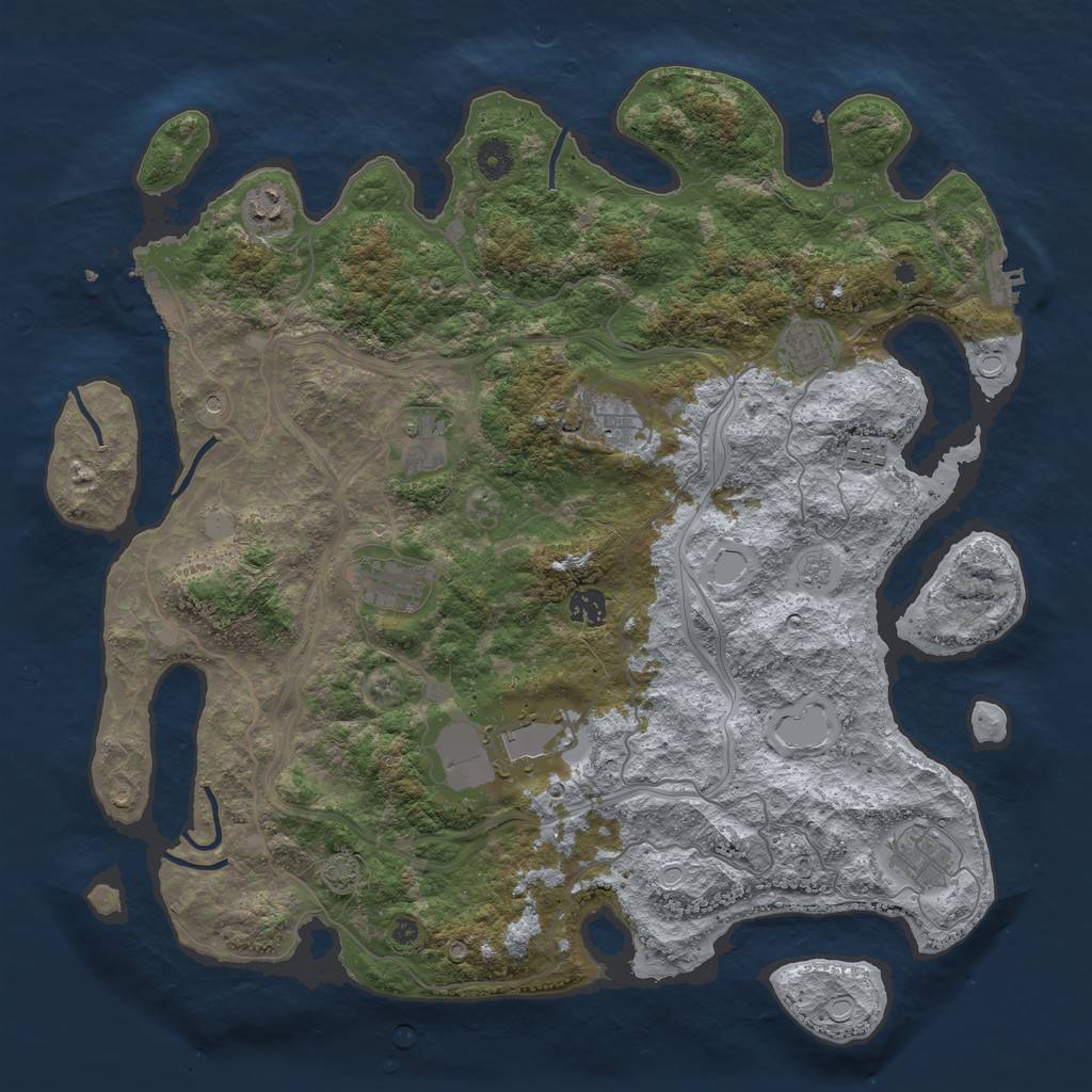 Rust Map: Procedural Map, Size: 4250, Seed: 4052023, 16 Monuments