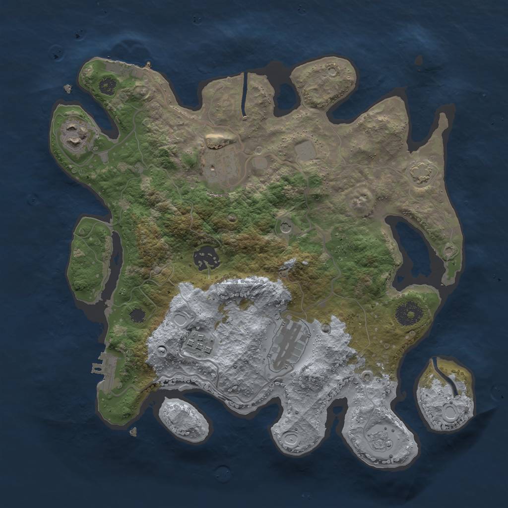 Rust Map: Procedural Map, Size: 3000, Seed: 9025, 12 Monuments