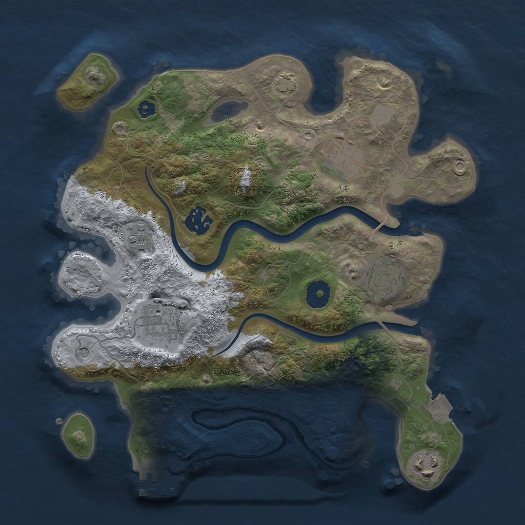 Rust Map: Procedural Map, Size: 3000, Seed: 1636140669, 10 Monuments