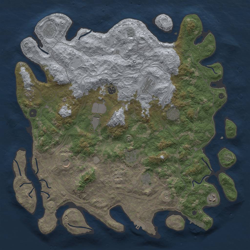 Rust Map: Procedural Map, Size: 4600, Seed: 312660874, 18 Monuments