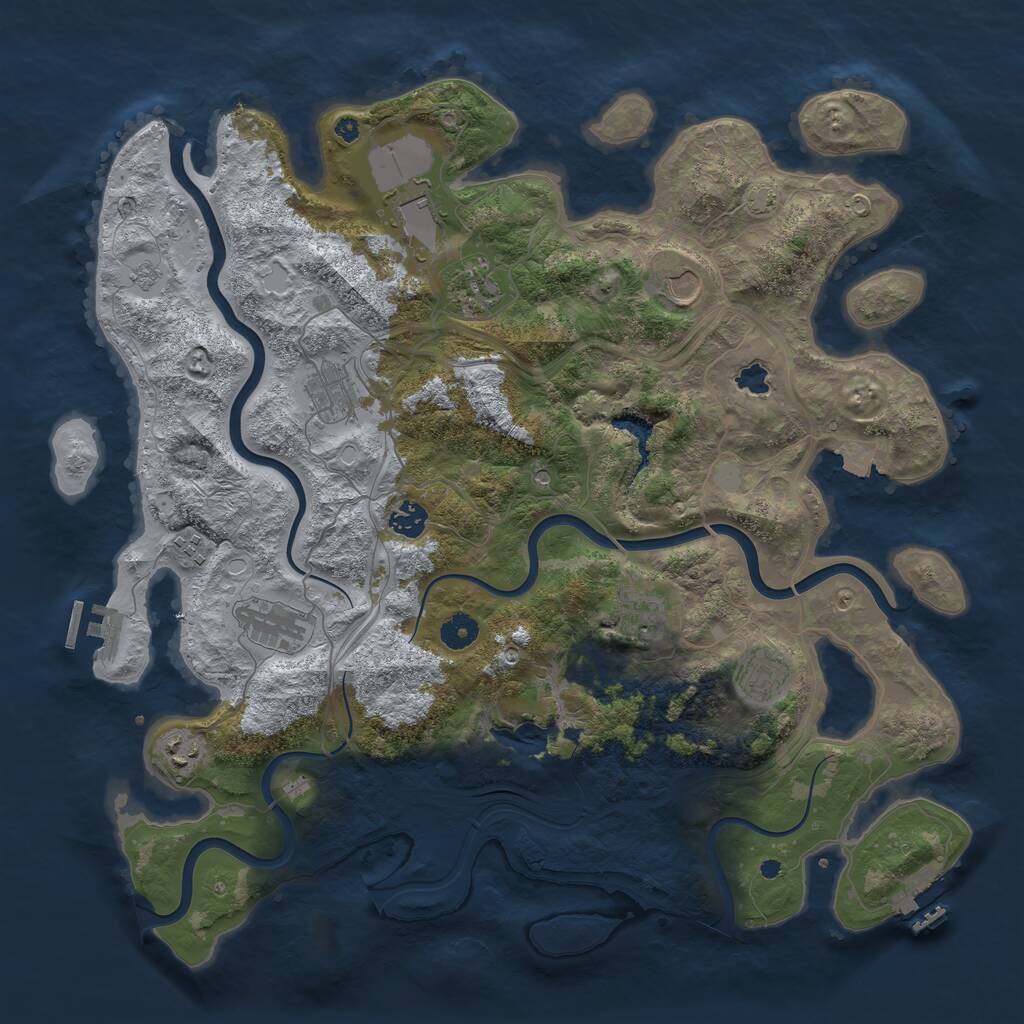 Rust Map: Procedural Map, Size: 4250, Seed: 1406823474, 16 Monuments