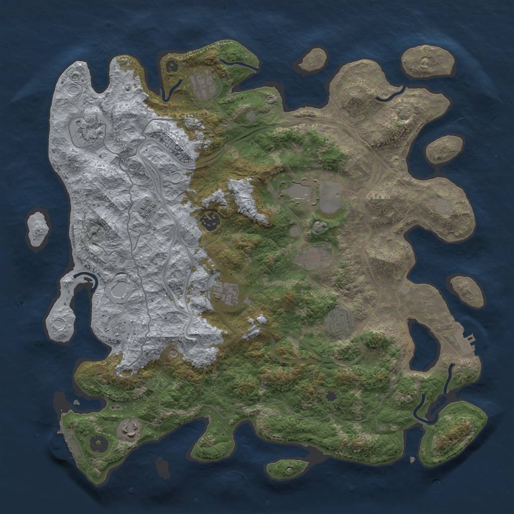 Rust Map: Procedural Map, Size: 4250, Seed: 1406823474, 16 Monuments