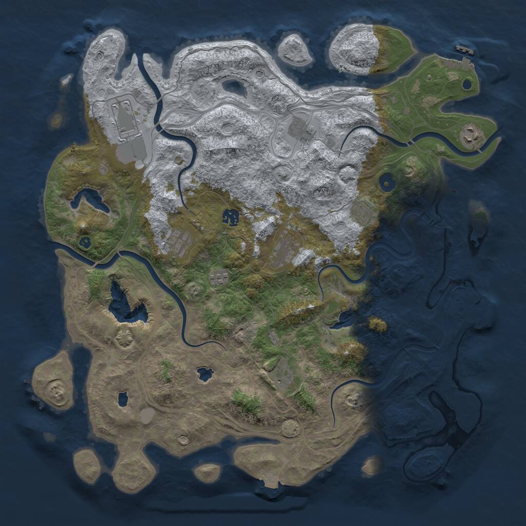Rust Map: Procedural Map, Size: 4500, Seed: 995411420, 15 Monuments