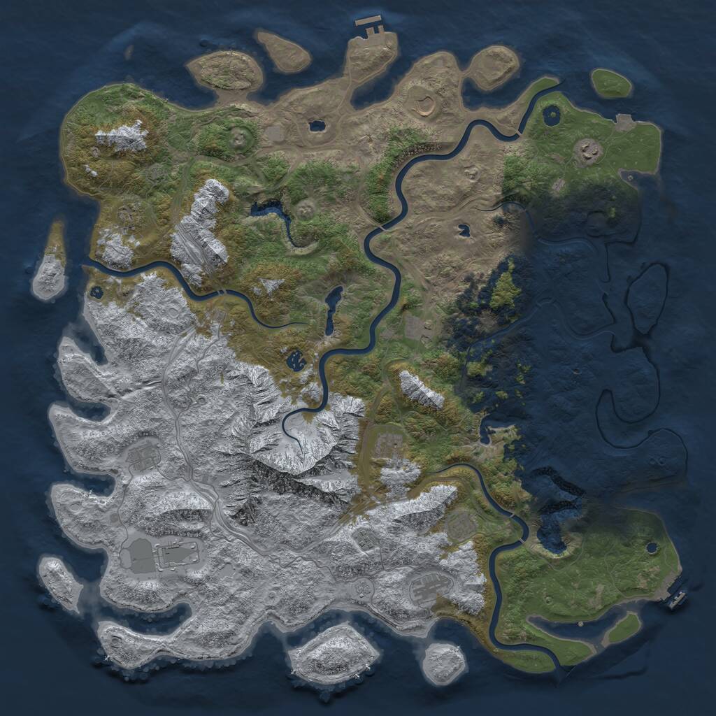 Rust Map: Procedural Map, Size: 5500, Seed: 1186310, 17 Monuments