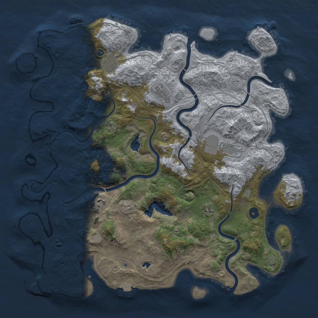 Rust Map: Procedural Map, Size: 4500, Seed: 3051995, 12 Monuments