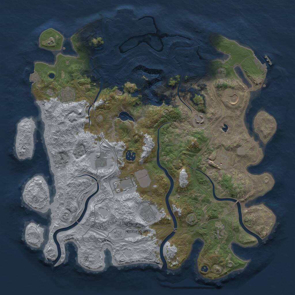 Rust Map: Procedural Map, Size: 4250, Seed: 2024241831, 16 Monuments