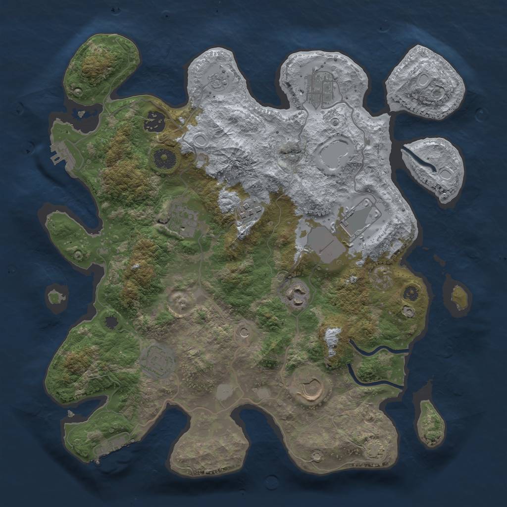 Rust Map: Procedural Map, Size: 3500, Seed: 1358464559, 15 Monuments