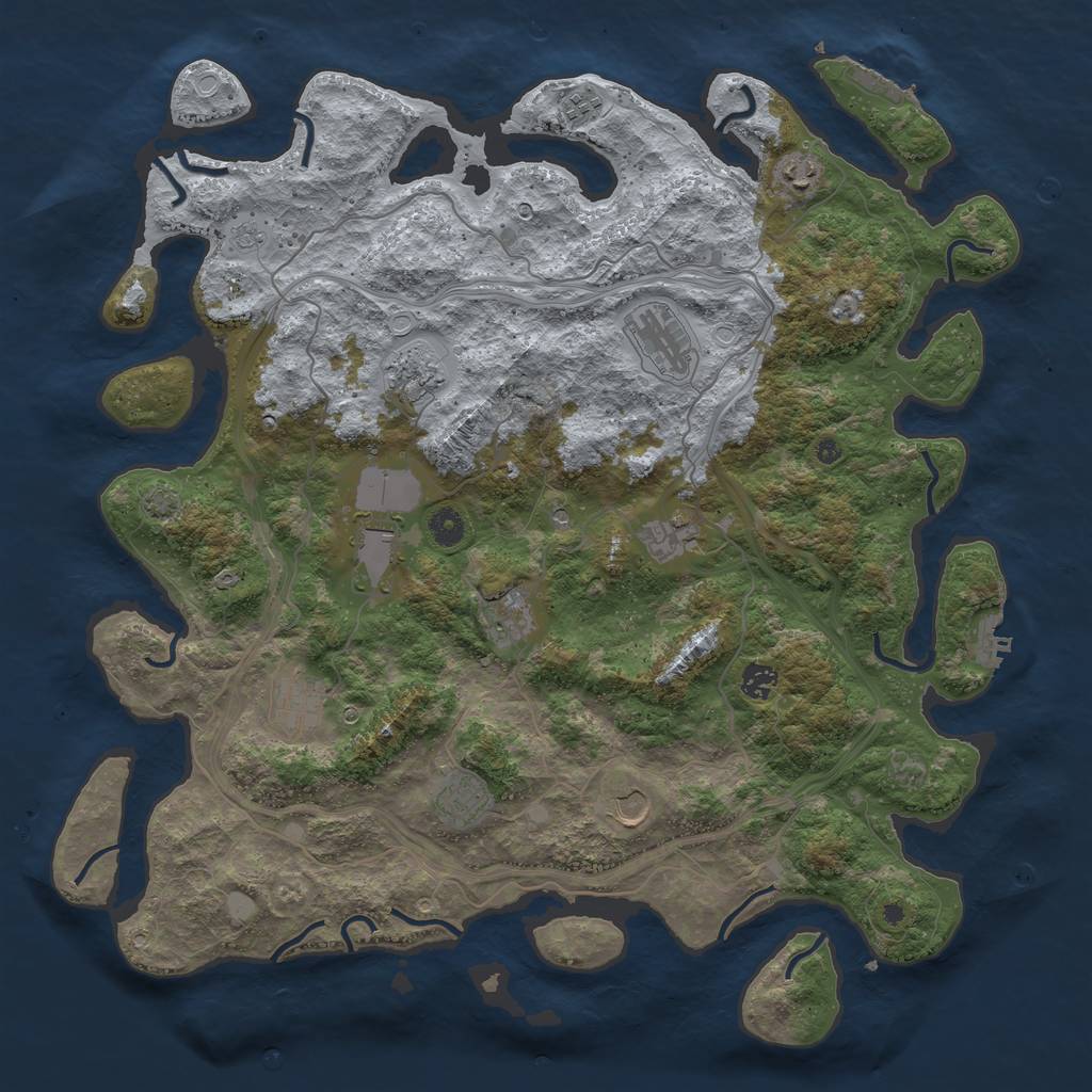 Rust Map: Procedural Map, Size: 4500, Seed: 26486548, 18 Monuments