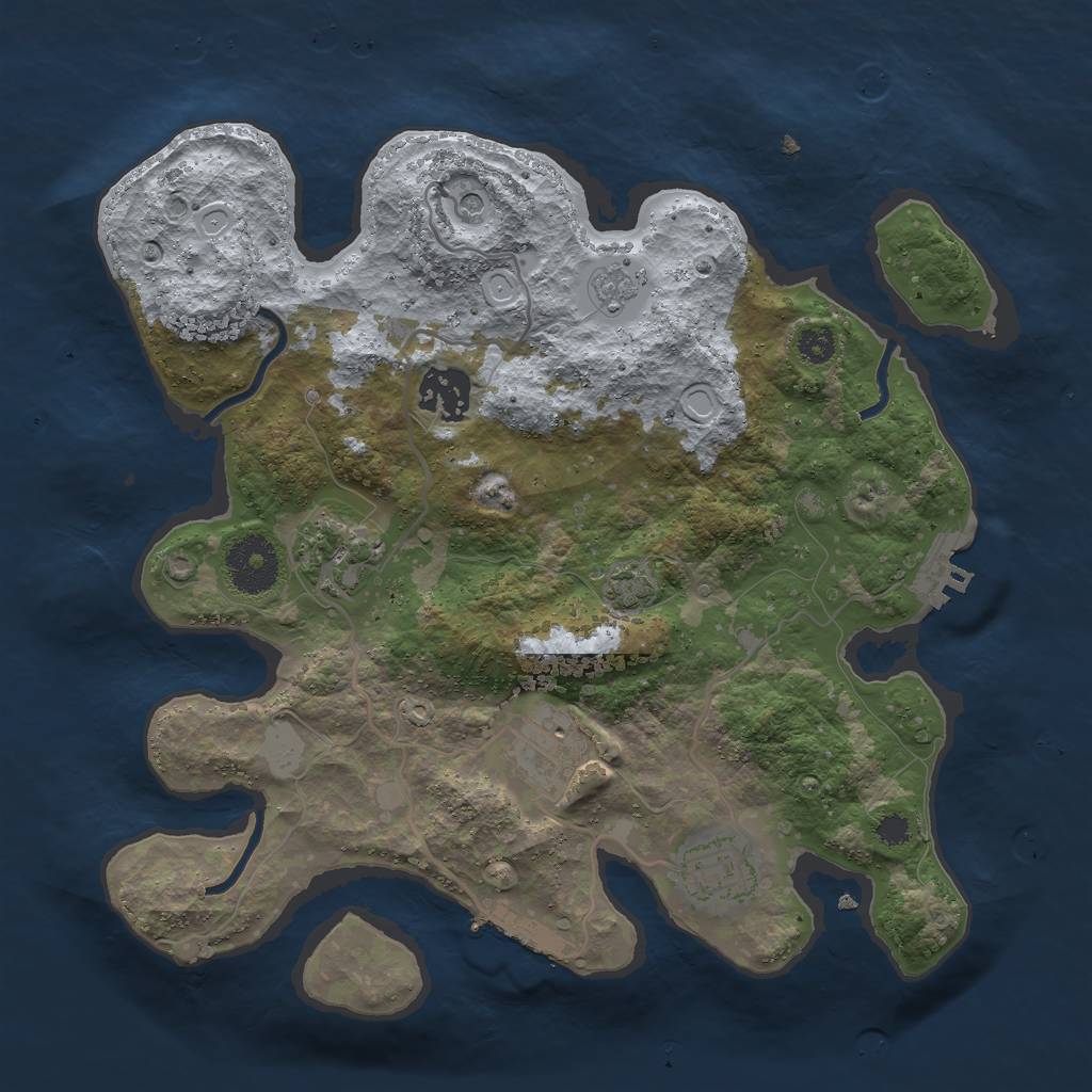 Rust Map: Procedural Map, Size: 3000, Seed: 831355981, 11 Monuments