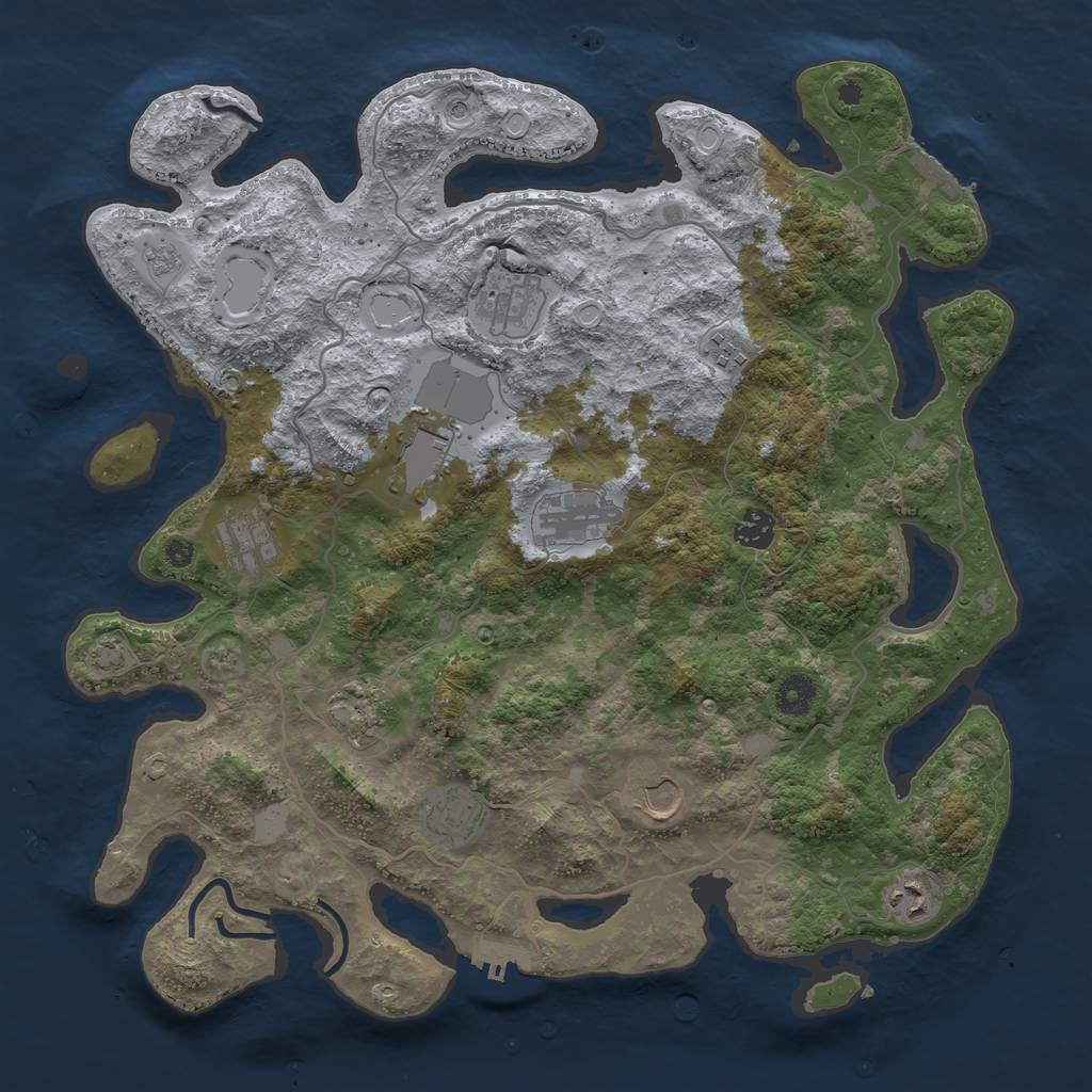 Rust Map: Procedural Map, Size: 4000, Seed: 846721, 17 Monuments