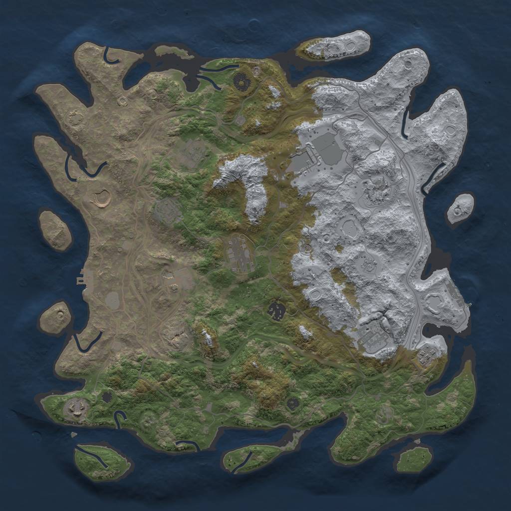 Rust Map: Procedural Map, Size: 4250, Seed: 1730010139, 18 Monuments