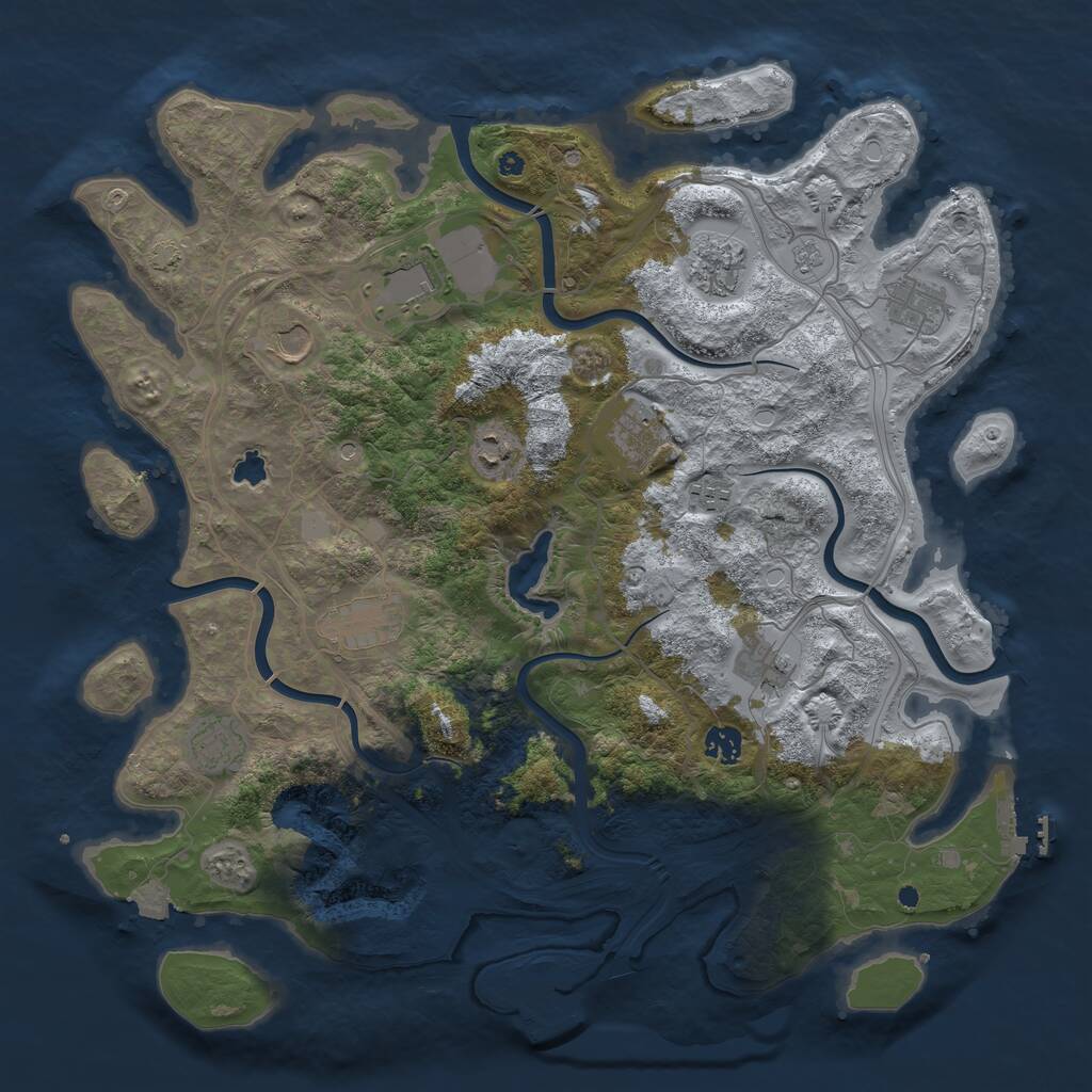 Rust Map: Procedural Map, Size: 4250, Seed: 1730010139, 17 Monuments