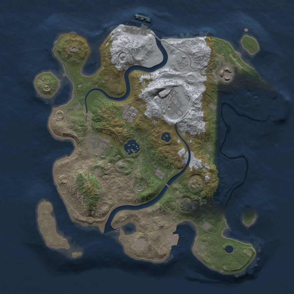 Rust Map: Procedural Map, Size: 3000, Seed: 339193514, 11 Monuments