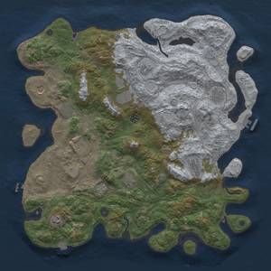 Thumbnail Rust Map: Procedural Map, Size: 4500, Seed: 6527, 19 Monuments