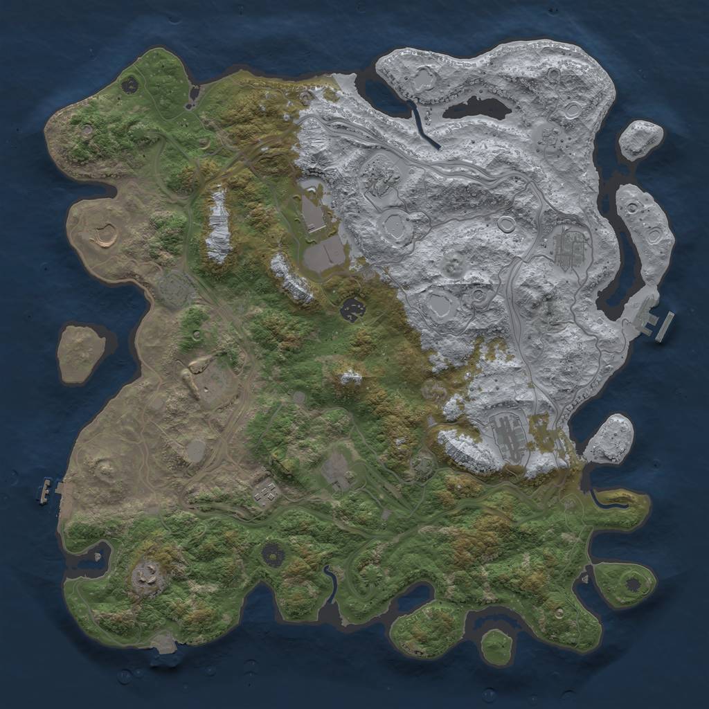 Rust Map: Procedural Map, Size: 4500, Seed: 6527, 19 Monuments