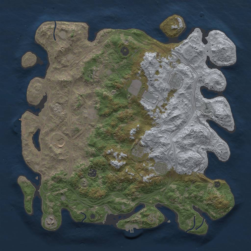 Rust Map: Procedural Map, Size: 4250, Seed: 1583012425, 17 Monuments