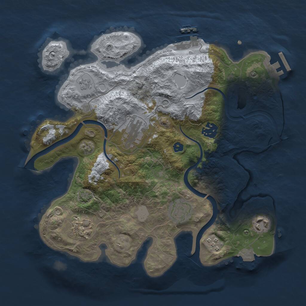Rust Map: Procedural Map, Size: 3000, Seed: 5406, 12 Monuments