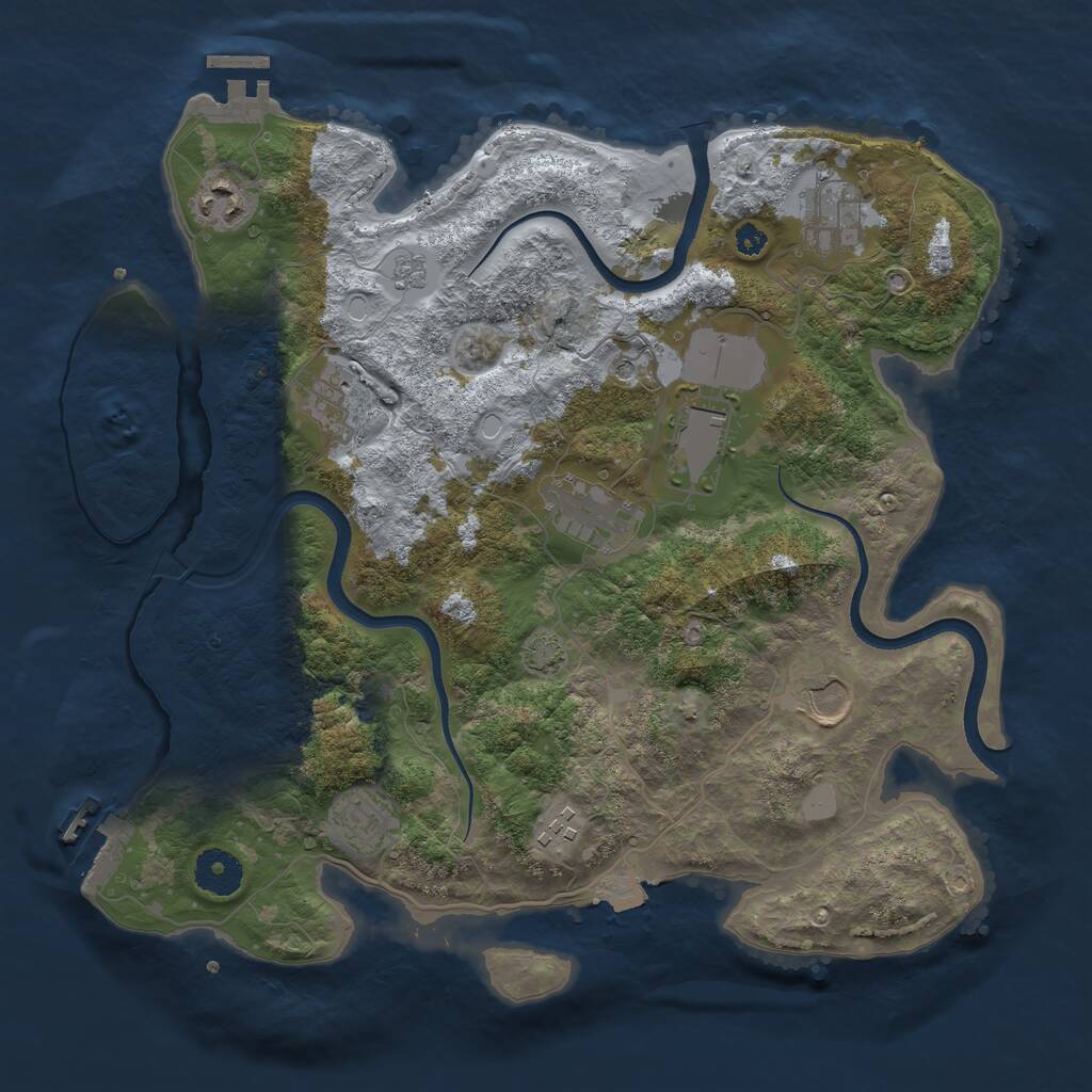 Rust Map: Procedural Map, Size: 3500, Seed: 244540714, 14 Monuments