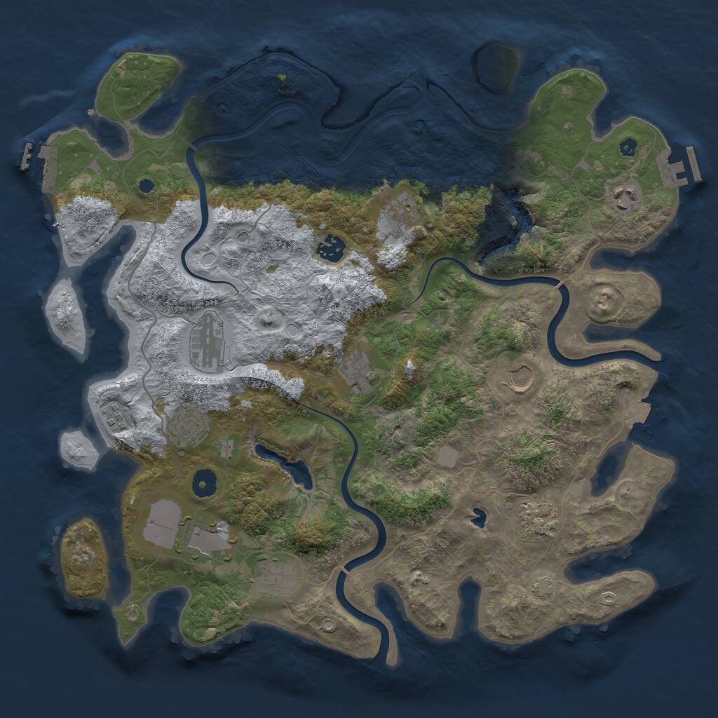 Rust Map: Procedural Map, Size: 4000, Seed: 4566826, 16 Monuments