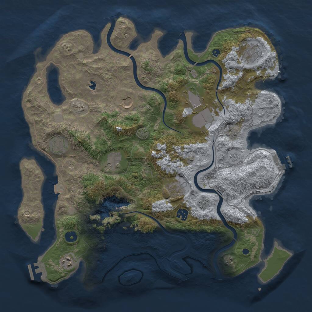 Rust Map: Procedural Map, Size: 4000, Seed: 3221341, 15 Monuments