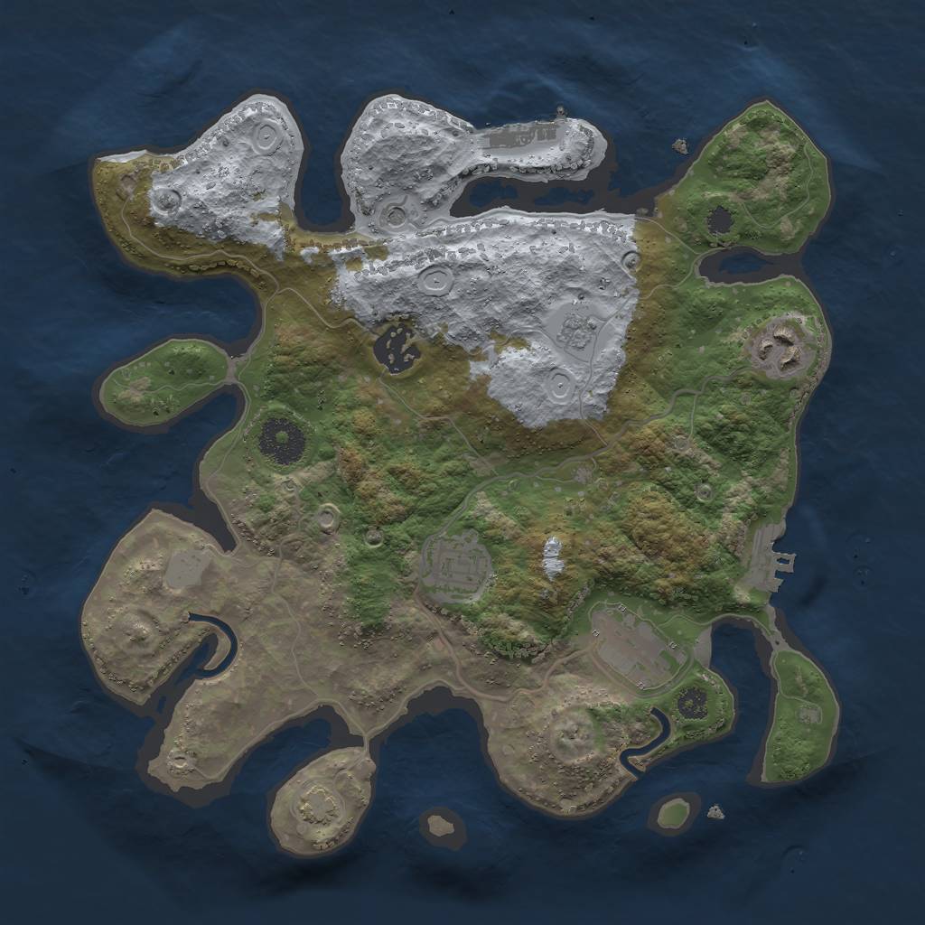 Rust Map: Procedural Map, Size: 3000, Seed: 255598108, 11 Monuments
