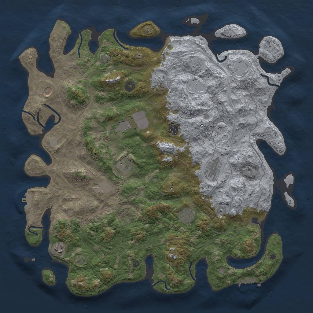 Rust Map: Procedural Map, Size: 4500, Seed: 506427900, 17 Monuments