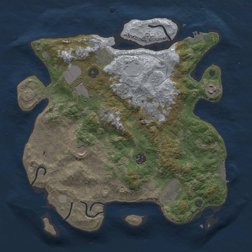 Rust Map: Procedural Map, Size: 3500, Seed: 1521009520, 15 Monuments