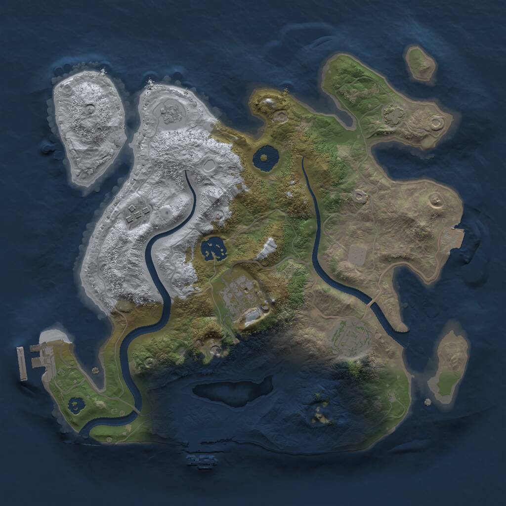 Rust Map: Procedural Map, Size: 3000, Seed: 1259418154, 10 Monuments