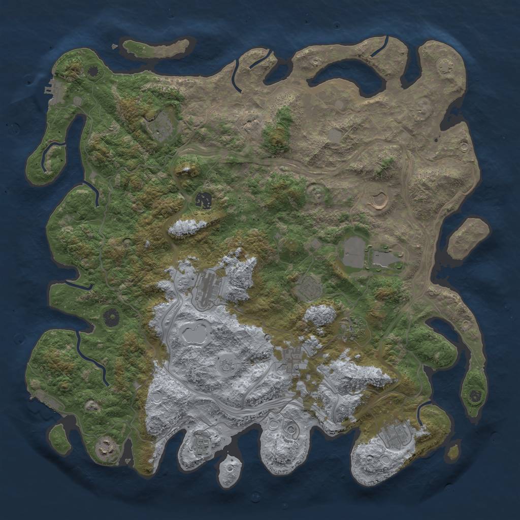 Rust Map: Procedural Map, Size: 4500, Seed: 486537448, 18 Monuments