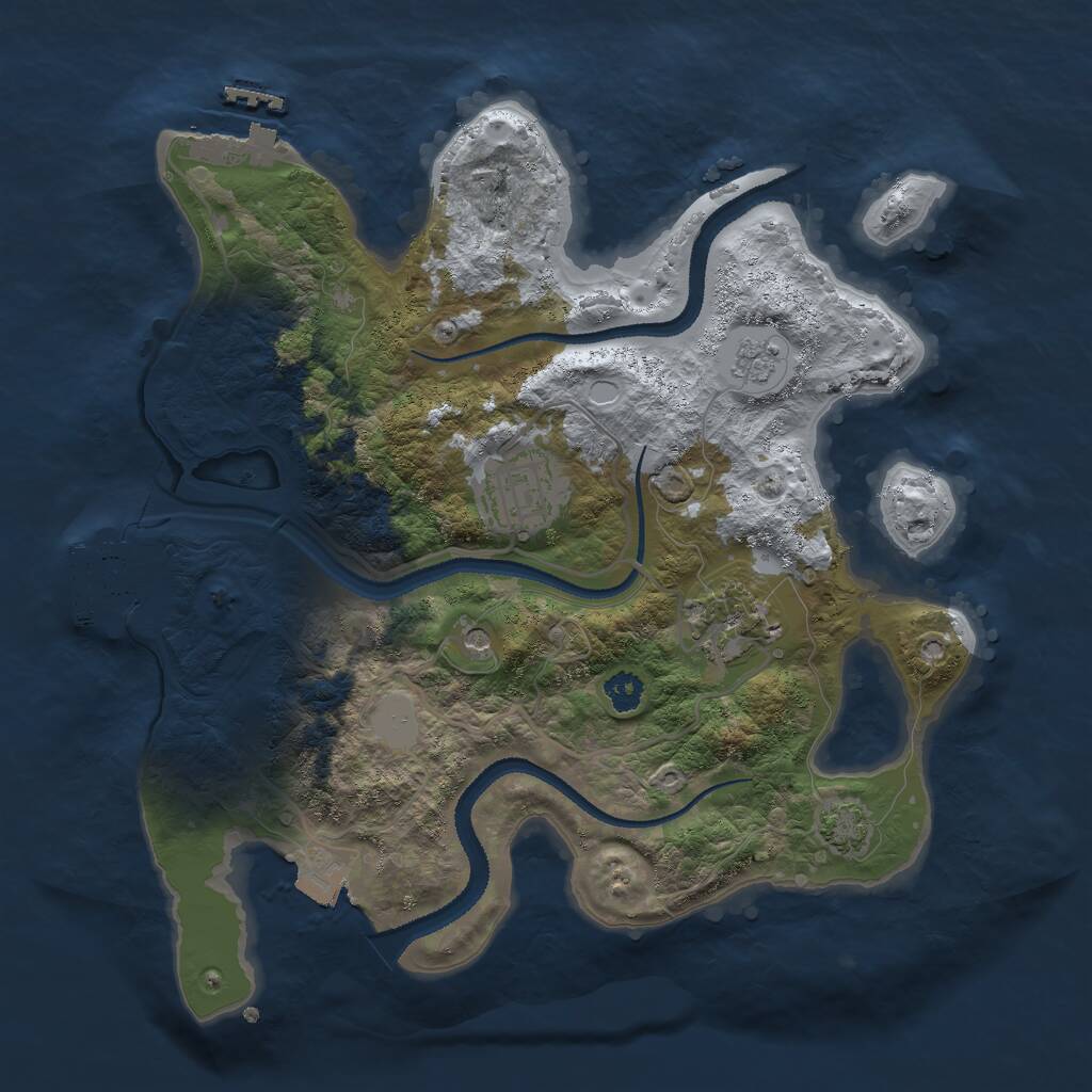 Rust Map: Procedural Map, Size: 2800, Seed: 987234987, 8 Monuments