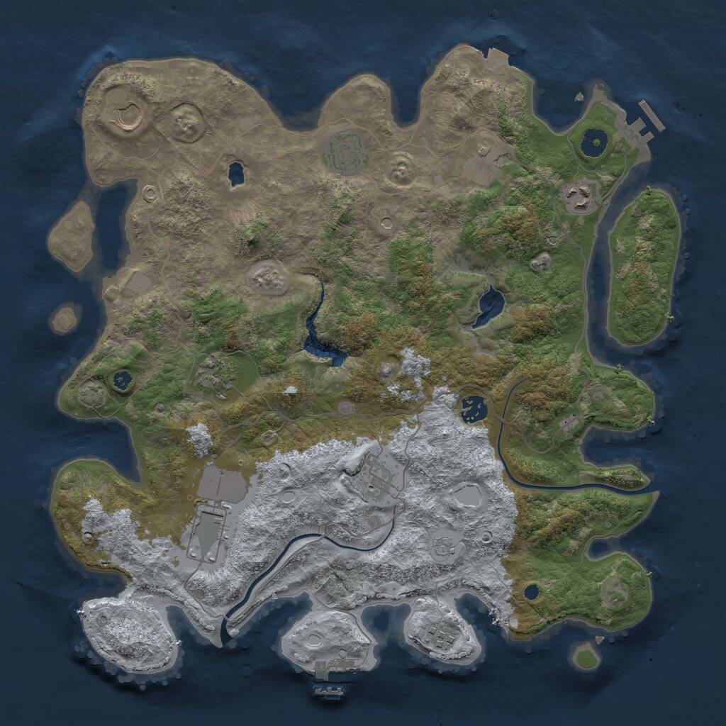 Rust Map: Procedural Map, Size: 4000, Seed: 132903938, 15 Monuments