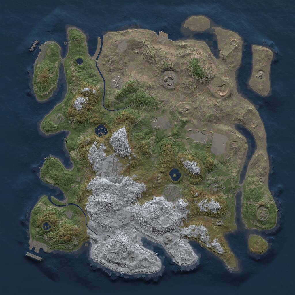 Rust Map: Procedural Map, Size: 3750, Seed: 273935607, 15 Monuments