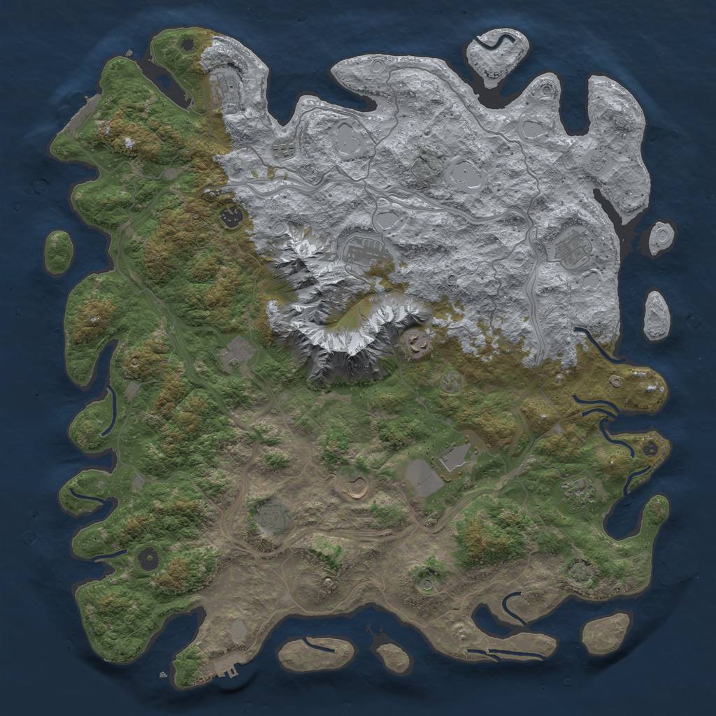 Rust Map: Procedural Map, Size: 5000, Seed: 1667906001, 18 Monuments