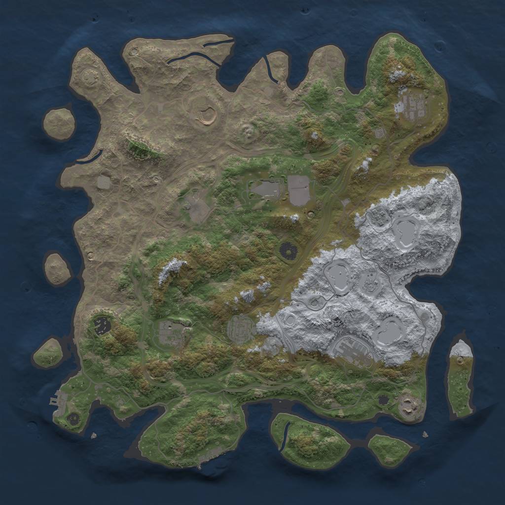 Rust Map: Procedural Map, Size: 4250, Seed: 880253195, 17 Monuments