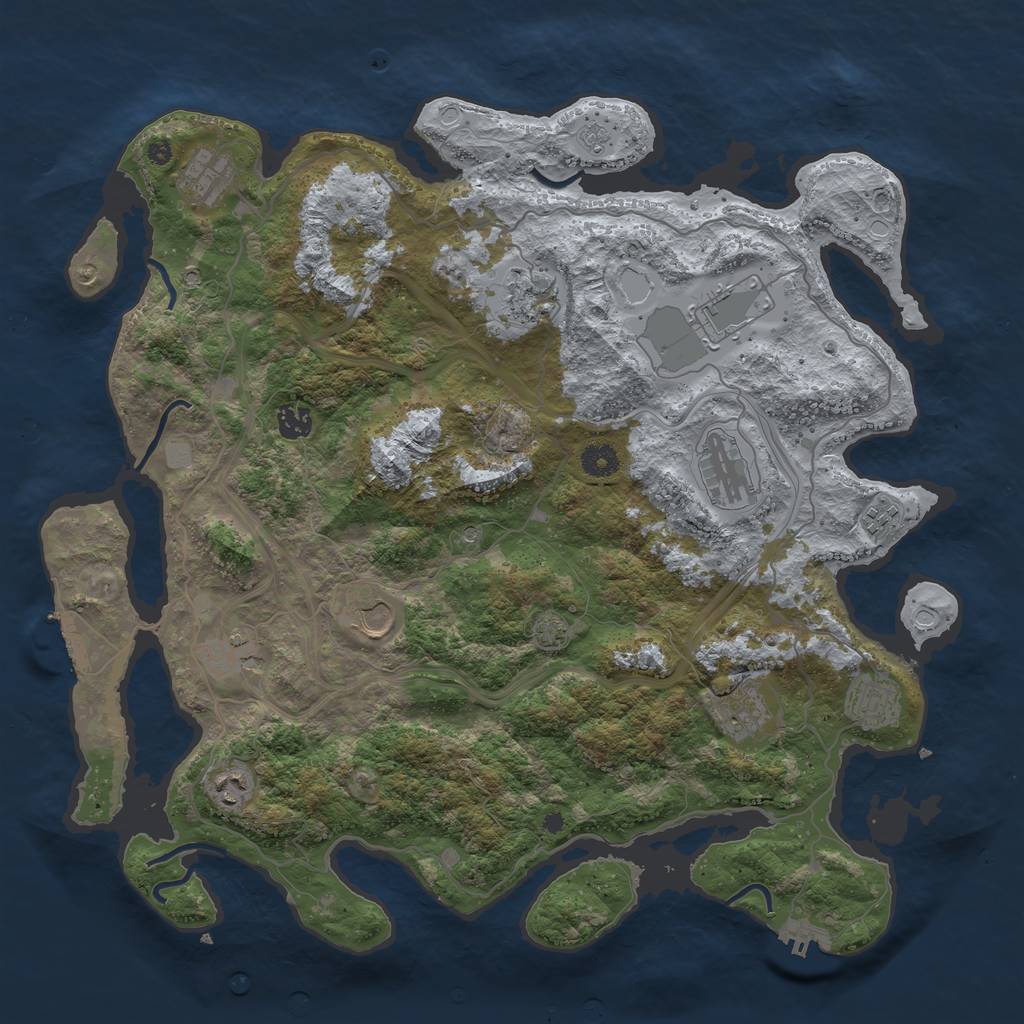 Rust Map: Procedural Map, Size: 4250, Seed: 1844513467, 18 Monuments