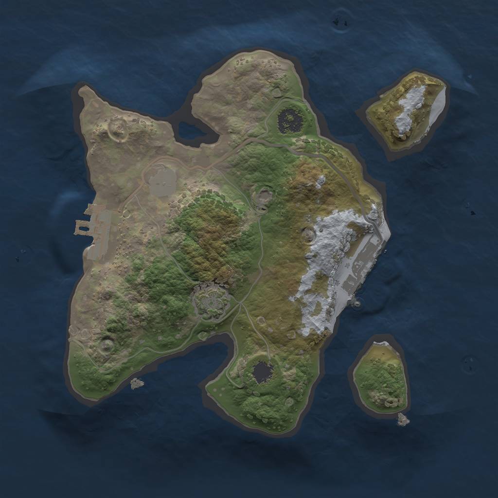 Rust Map: Procedural Map, Size: 2000, Seed: 20230504, 5 Monuments