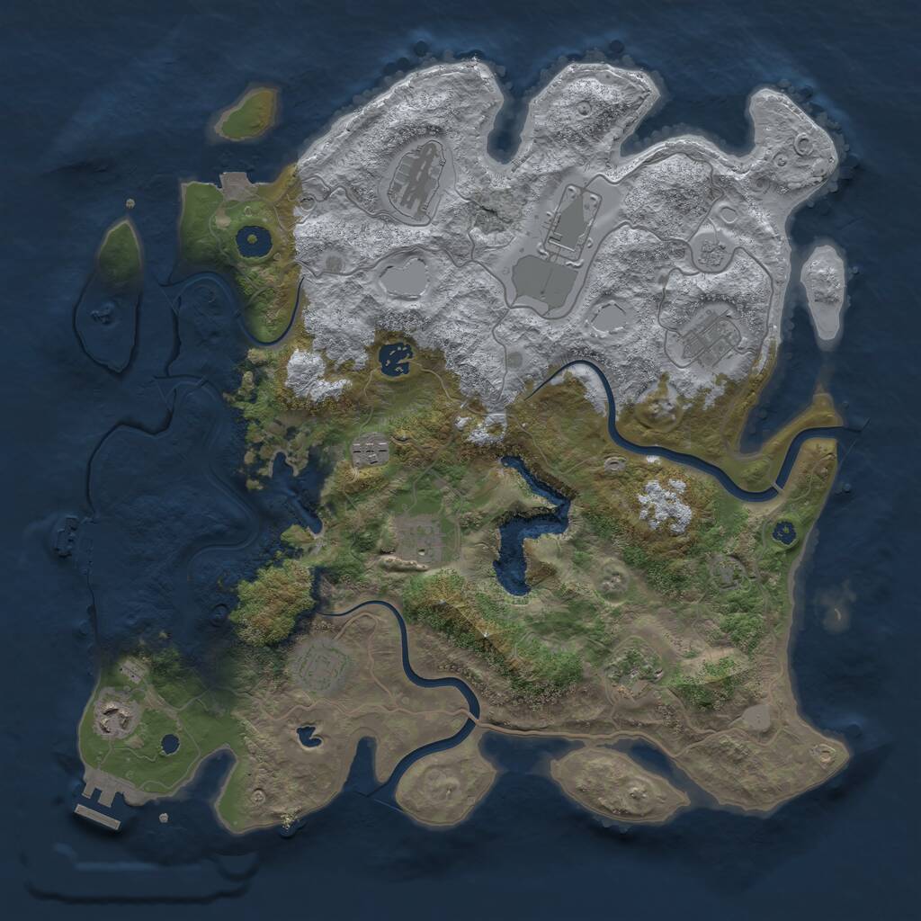 Rust Map: Procedural Map, Size: 4000, Seed: 13011974, 15 Monuments