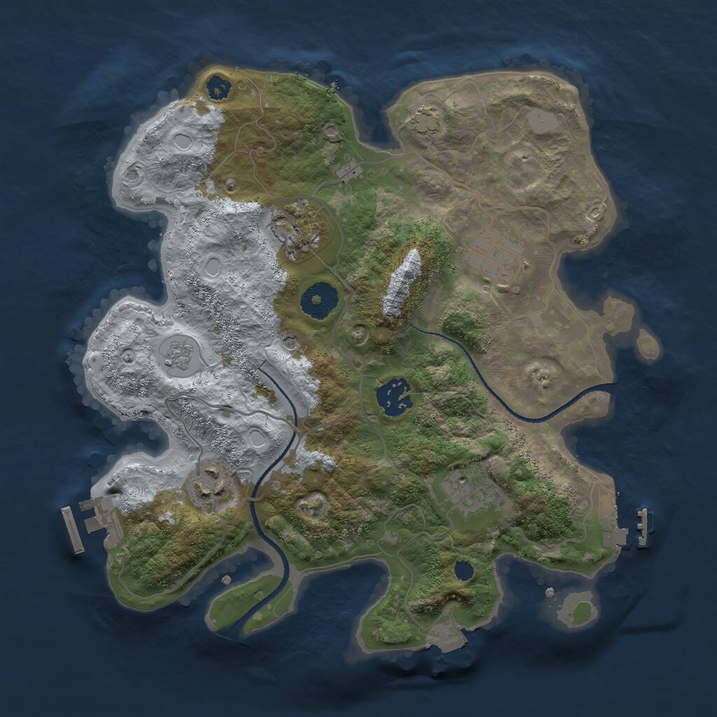 Rust Map: Procedural Map, Size: 3000, Seed: 1348742086, 11 Monuments