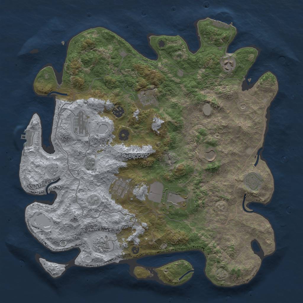 Rust Map: Procedural Map, Size: 4000, Seed: 1446842504, 17 Monuments