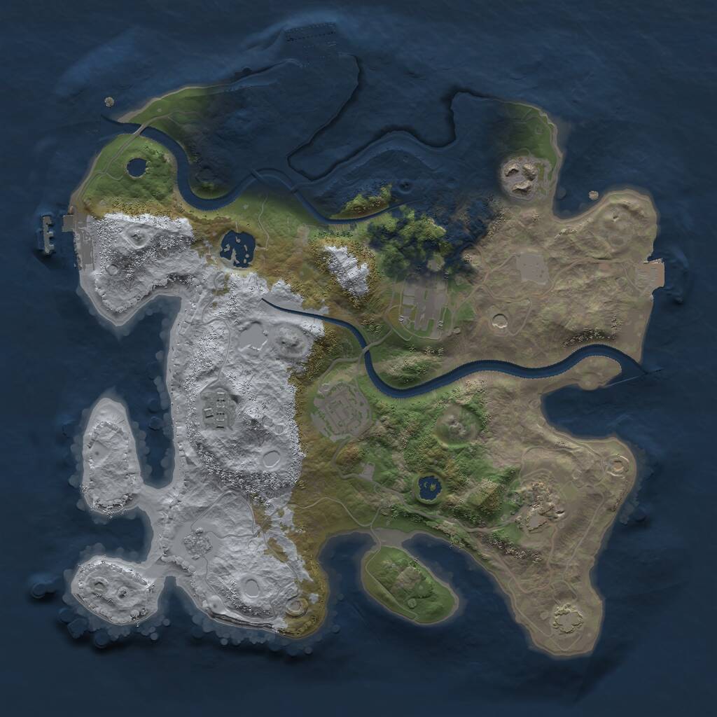 Rust Map: Procedural Map, Size: 3000, Seed: 230505, 12 Monuments