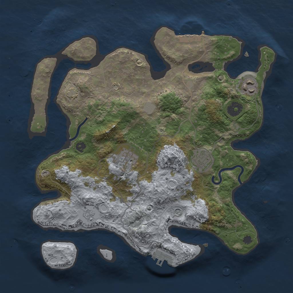 Rust Map: Procedural Map, Size: 3000, Seed: 22448, 10 Monuments