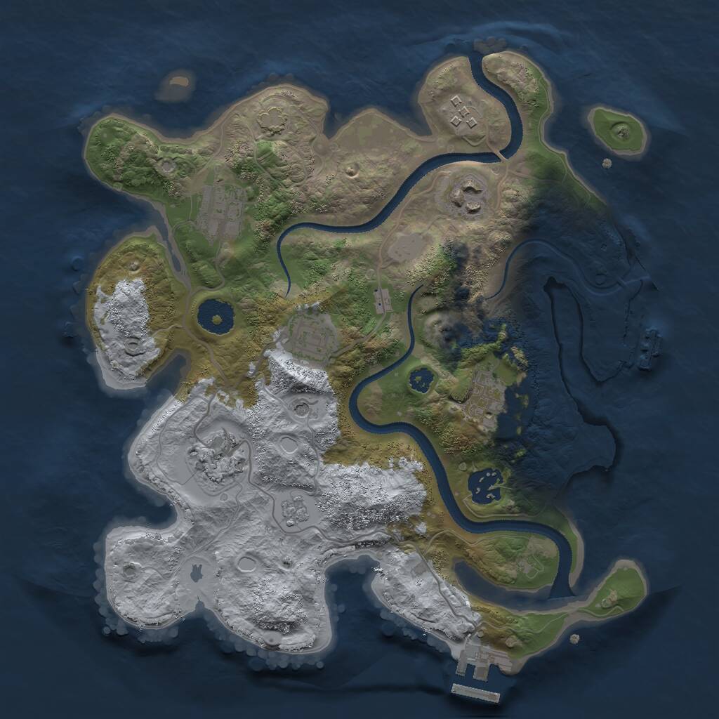 Rust Map: Procedural Map, Size: 3000, Seed: 66266, 13 Monuments