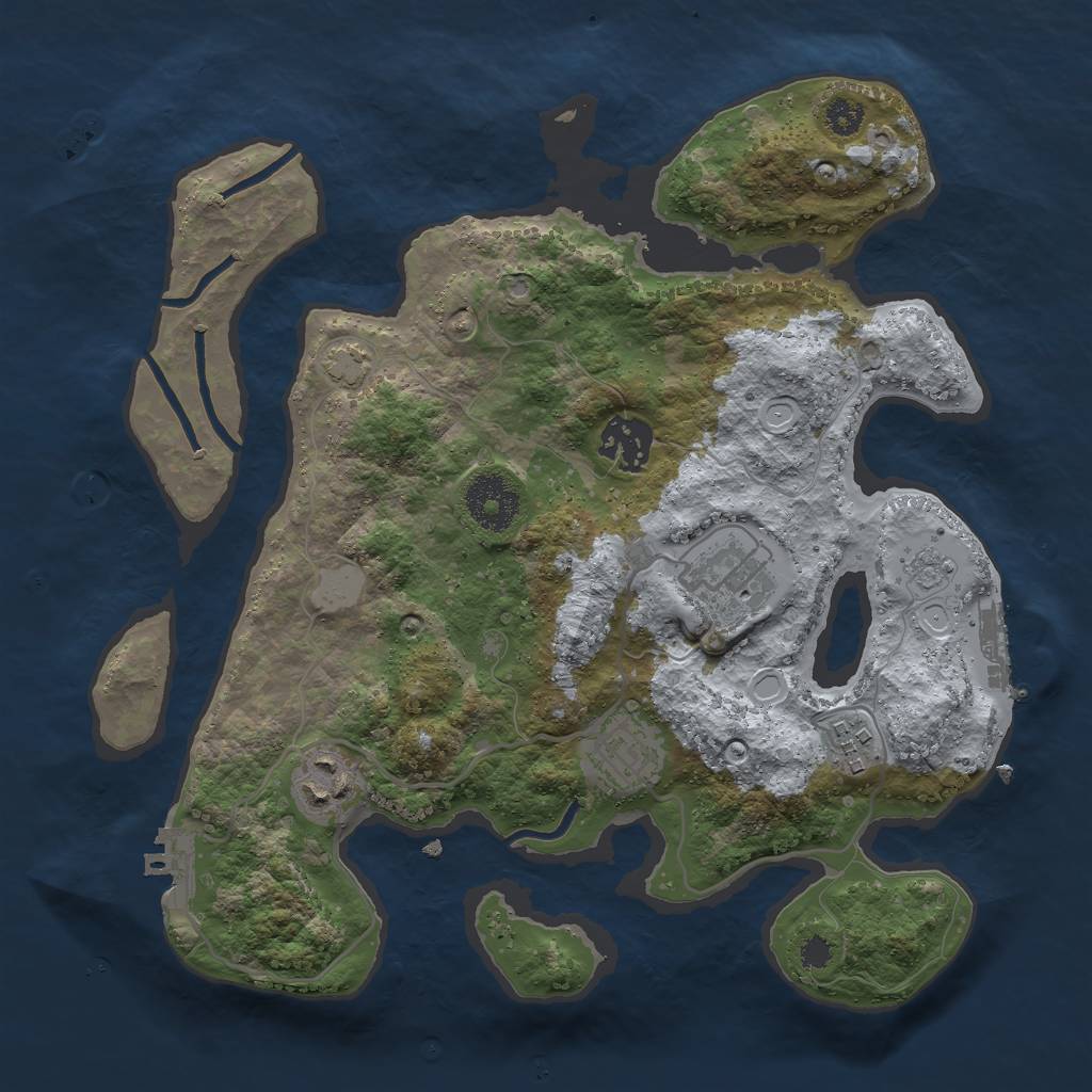 Rust Map: Procedural Map, Size: 3000, Seed: 24678, 11 Monuments