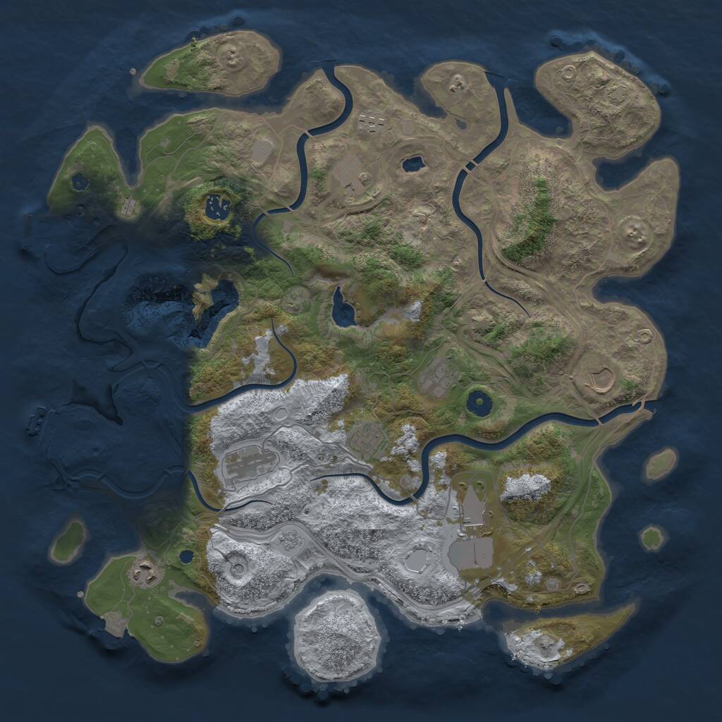 Rust Map: Procedural Map, Size: 4250, Seed: 790086786, 15 Monuments