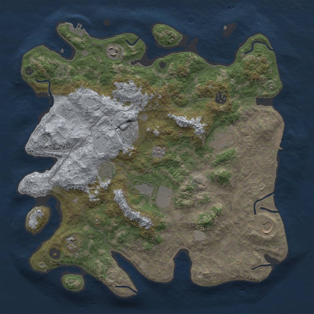 Rust Map: Procedural Map, Size: 4000, Seed: 1401366104, 16 Monuments