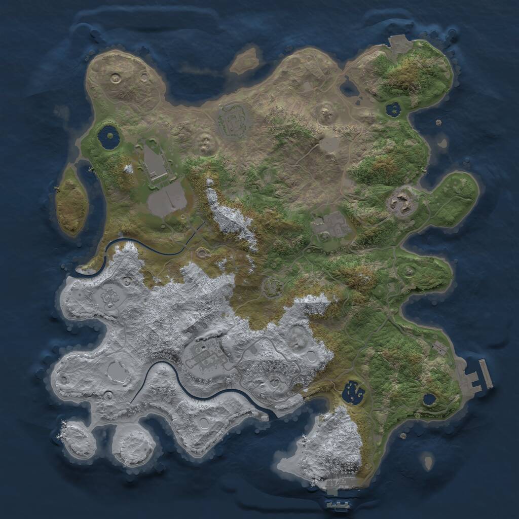 Rust Map: Procedural Map, Size: 3500, Seed: 2011711777, 12 Monuments