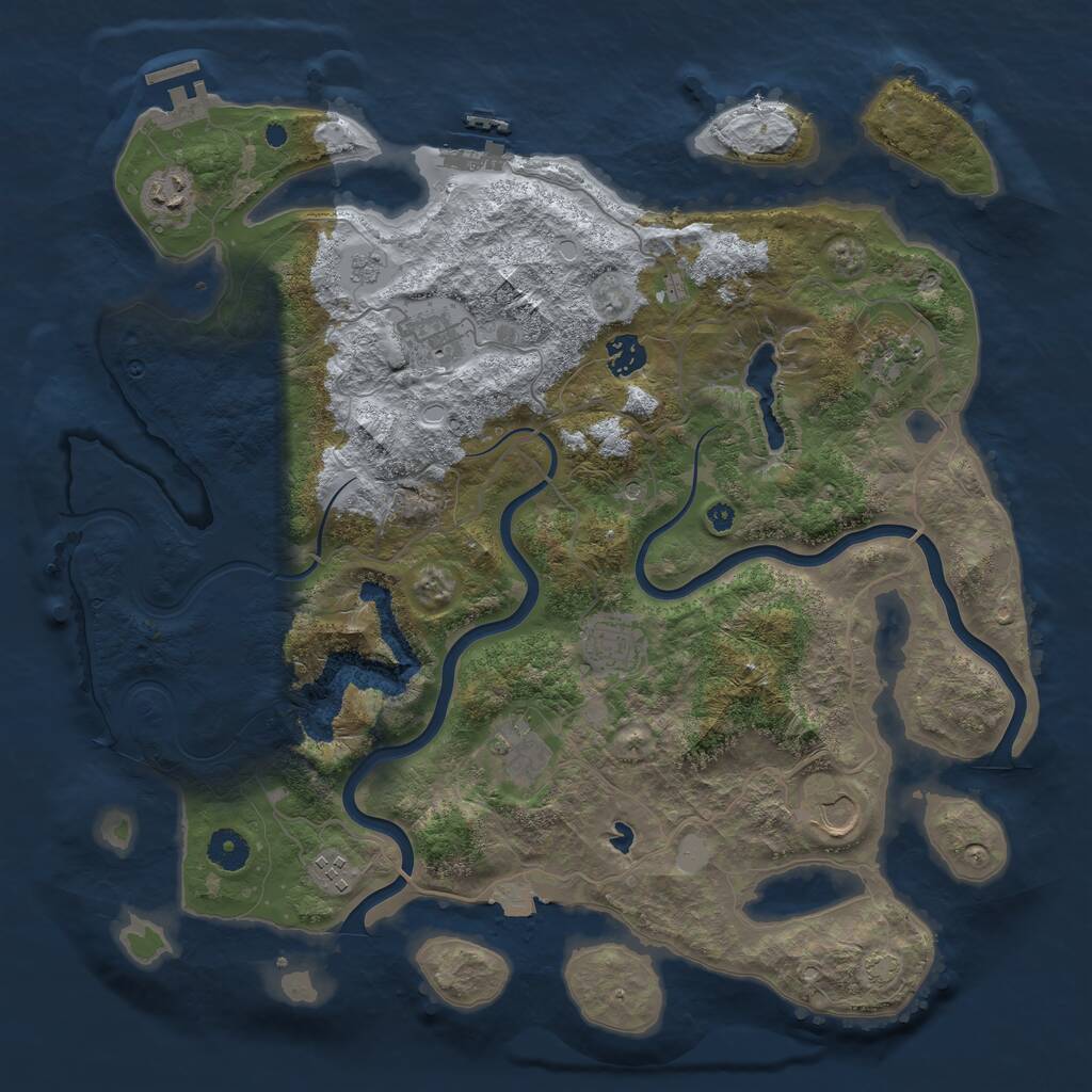 Rust Map: Procedural Map, Size: 4000, Seed: 1335333971, 14 Monuments