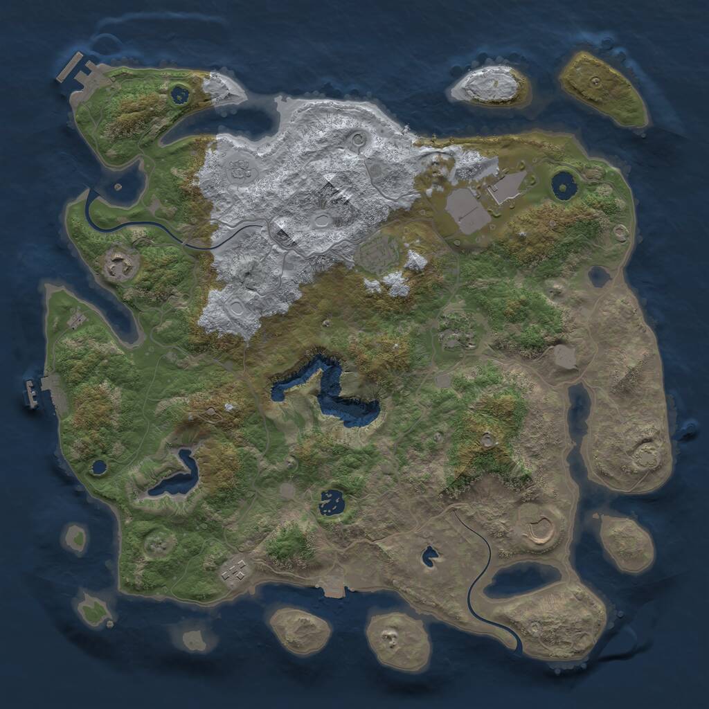 Rust Map: Procedural Map, Size: 4000, Seed: 1335333971, 13 Monuments
