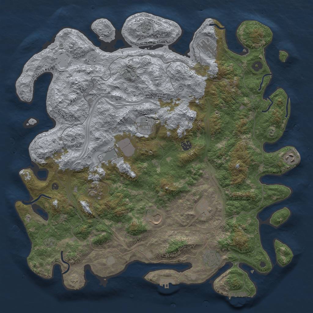 Rust Map: Procedural Map, Size: 4500, Seed: 73488218, 17 Monuments