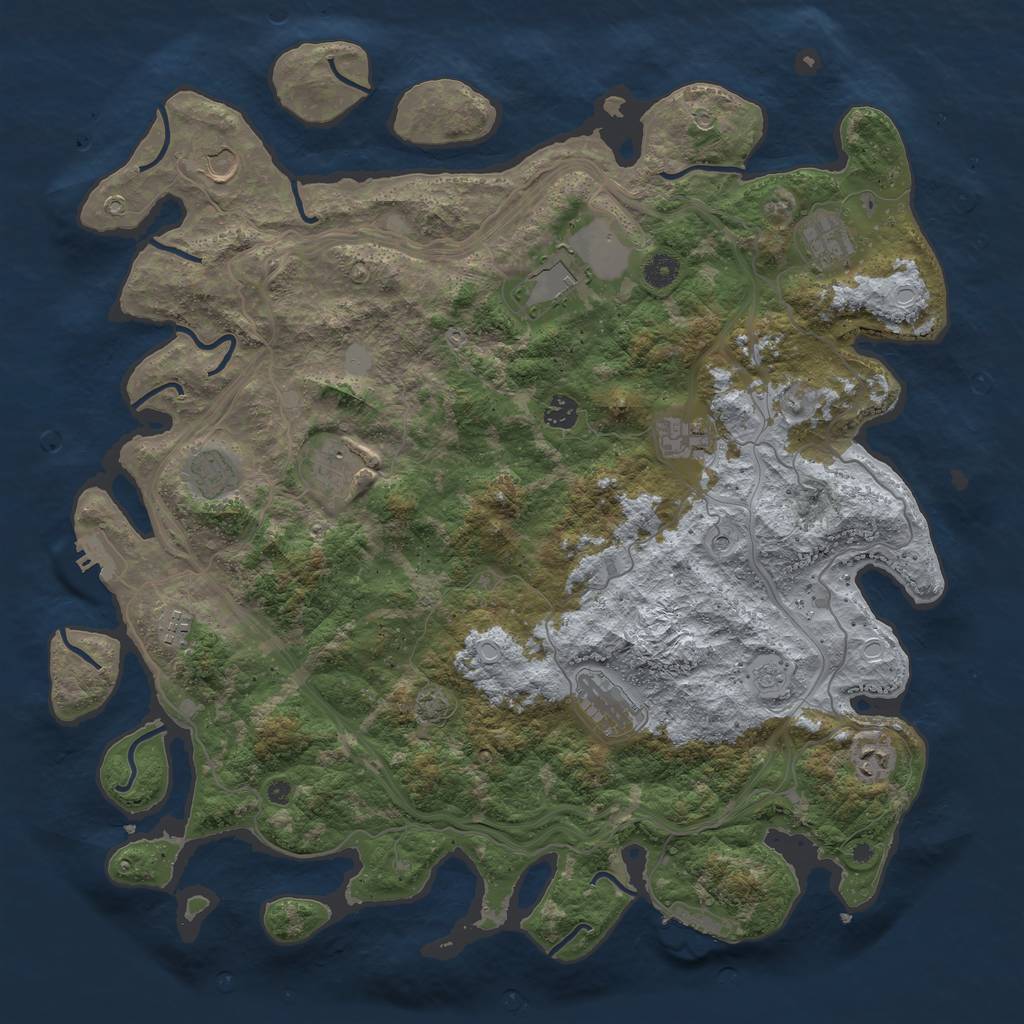 Rust Map: Procedural Map, Size: 4500, Seed: 1640997549, 17 Monuments